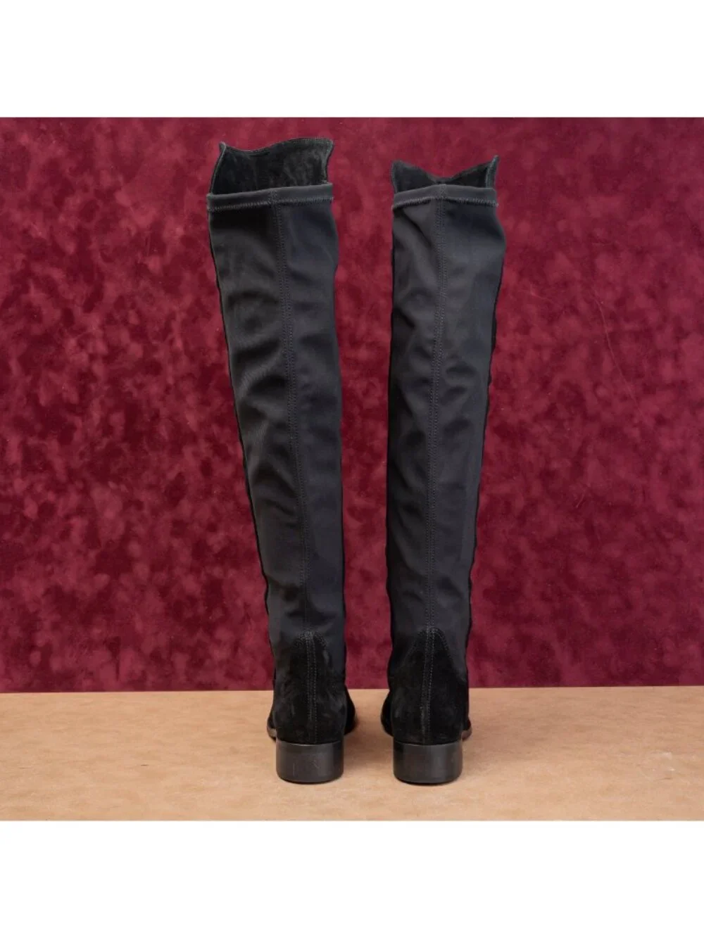La Canadienne Women Cat Black Suede OTK Stretch Fashion Fall Boots sz 8.5